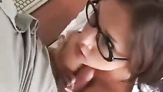 The hot secretary is fucking with her boss in hardcore style