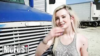 A cute girl, Lexi Lore, asked Jesse Black to fuck her in his truck