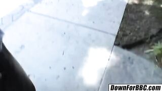 Busty brunette Lisa Ann squirts while getting her pussy destroyed by BBC