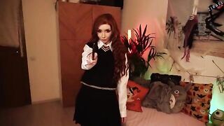 Hermione Granger gets fucked after lessons by the fireplace