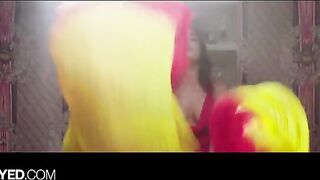 The cute Kayden punishes her girlfriend Emily in a sensual way