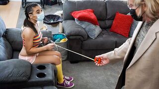 Adorable princess Zeroella Skies gets fucked by old man in every pose