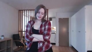 A beautiful and sexy babe plays with a big dildo, moaning with pleasure