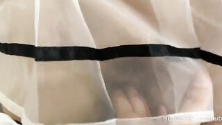 Amateur schoolgirl in cosplay gets fucked by a big dick with feet