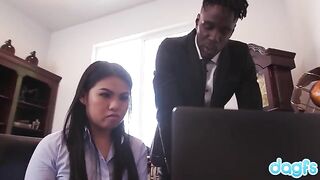 Petite Asian star Cindy Starfall gets fucked during a job interview
