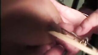 A sexy girl gets a hard spanking for her big boobs