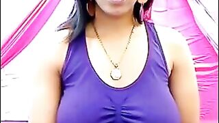 Braless and excited, her nipples stand out through her T-shirt