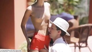 A cute young girl is fucking with a Russian guy