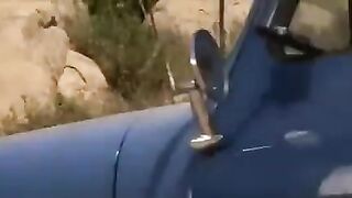 The driver pulled over and had sex with the pretty girl