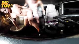 The camera in the car has picked up a hot passenger and driver