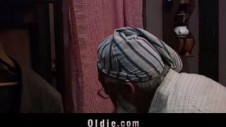 Older guy punished his granddaughter for disrespect