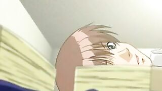 The eyes of the hentai girl are fixed on her lover’s cock