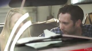 A red car, passionate sex and a beautiful blonde