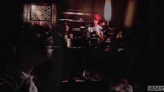 A glamorous whore gives a blowjob to her boyfriend in 60fps