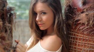 A beautiful young Russian naked in a sensual and erotic pose