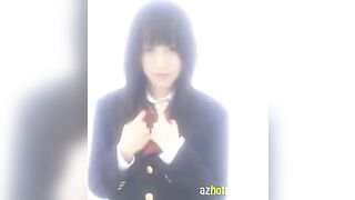 Hot Japanese schoolgirl masturbates solo in her uniform, driving fans wild