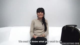 Czech casting with a young model who wanted to try sex on camera