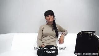 Czech casting with a young model who wanted to try sex on camera