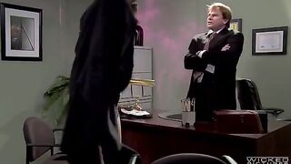 The boss had sex with his secretary on the table in the office