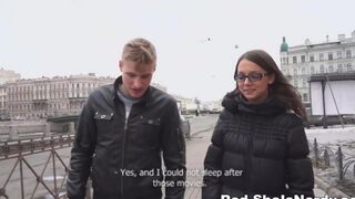 The first guy got a blowjob from a hot Russian teen