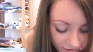 A Russian beauty with delicate breasts poses on a webcam