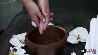 Massage with a friend that turns into a hot erotic sex