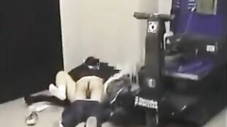 He broke off his pants and began to fuck a girlfriend in her round ass