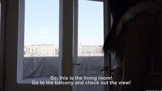 The tourist paid for housing with her body, featuring stunning brunette with big tits