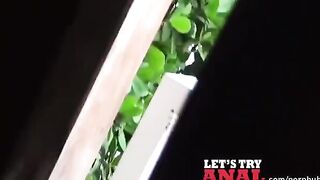 Redhead with cute bouncy tits plays with herself on the bed