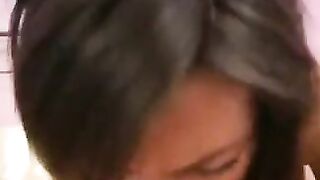 The cute Russian girl sits on a dick, her ass is very appetizing