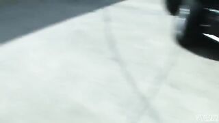 Blonde girl has sex right in the parking lot with passers-by filming