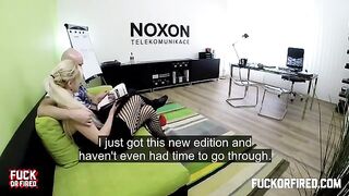 Fucking at the workplace is so nice. Hot secretary in stockings shakes her ass
