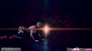 A hot brunette in a leather suit, Christy Mack, masturbates her pussy hard