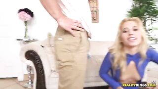 Guy supported his sick blonde with rough sex