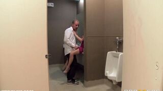 Waiter fucked me in the restaurant toilet, I gave him a blowjob until he came