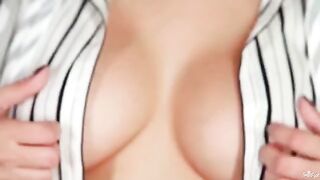 Natural big breasts of a stunning beauty