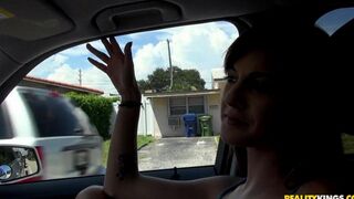 Skinny babe got picked up and fucked in the car with passion