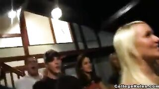 Girls get fucked at a party after drinking booze