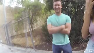 The young guy was fucking on the camera with girls in the street