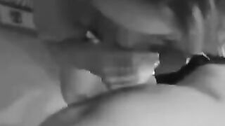 The girl is not shy to lick the guy's cock and receive sperm