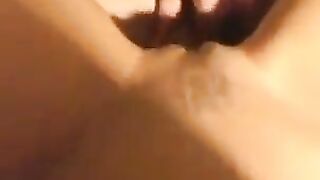 A sexy skinny girl has sex on her bed in a homemade vid