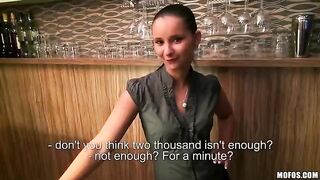 Pretty bartender agreed to have sex and she was fucked