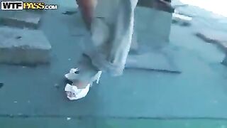 Tourist left his girl in the mountains and fucked a pick-up girl