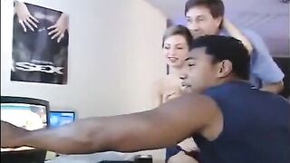 She was so slutty she let two guys fuck her by earpiece