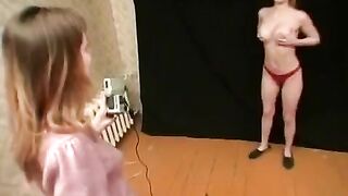 Games for fun with two Russian lesbian beauties, featuring intense pussy licking action