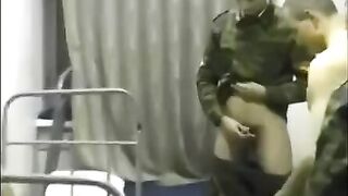 The crowd of soldiers fucked a girl in the barracks, it was epic