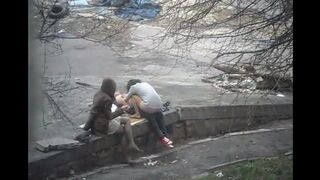 A peeping guy photographed sex of cute babies on the city streets