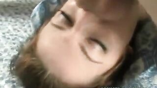 Girl skillfully holds and sucks a cock of her boyfriend