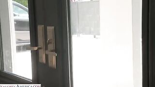 A sexy brunette has anal sex with her thin long penis friend