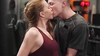 The man in the middle of anal training with a red hair